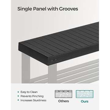 SONGMICS Shoe Rack Bench, 3-Tier Bamboo Shoe Storage Organizer, Entryway Bench, Holds Up to 286 lb, 11.3 x 35.4 x 17.8 Inches, for Entryway Bathroom Bedroom, Black ULBS90B33