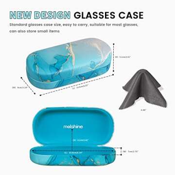Molshine Hard Shell Sunglasses Case - Classic Large Design for All Eyewear Styles