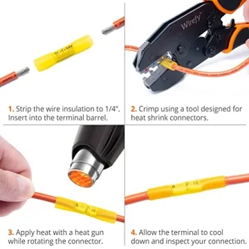 Wirefy 180 PCS Heat Shrink Butt Connectors Kit