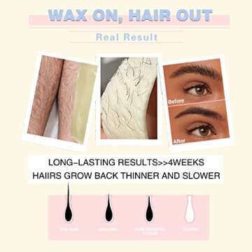 Hard Wax Beads for Sensitive Skin Hair Removal, 1.1LB Painless Pearl Waxing Beans with 20 Spatulas f...