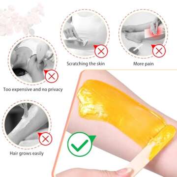 Hard Wax Beads for Sensitive Skin Hair Removal, 1.1LB Painless Pearl Waxing Beans with 20 Spatulas for Bikini, Eyebrow, and Facial At-Home Waxing for Women and Men (Cream)