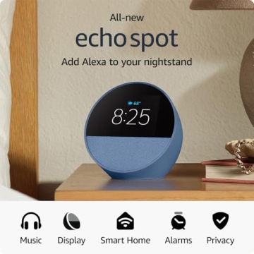 Amazon Echo Spot 2024 - Smart Alarm Clock with Alexa