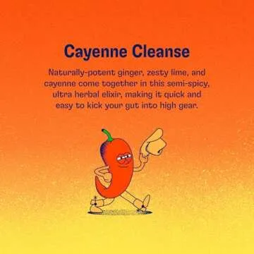 Health-Ade Kombucha Tea Organic Drink, Fermented Tea with Living Probiotics, Detoxifying Acids, Supports Gut Health, Non-GMO, Vegan, Gluten Free, 12 Pack (16 Fl Oz Bottles), Cayenne Cleanse