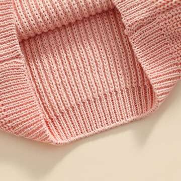 Afunbaby Baby Girl Boy Knit Sweater Blouse Pullover Sweatshirt Warm Crewneck Long Sleeve Tops for Infant Toddler (3-4T,A-Pink)