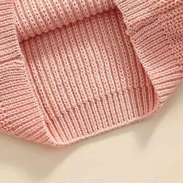 Afunbaby Baby Girl Boy Knit Sweater Blouse Pullover Sweatshirt Warm Crewneck Long Sleeve Tops for Infant Toddler (3-4T,A-Pink)
