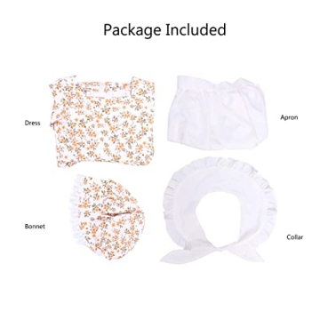 Vibsion Girls Prairie Pioneer Costume Set for Halloween