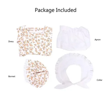 Vibsion Girls Prairie Pioneer Costume Set for Halloween