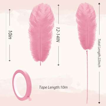 VONMXVTE Ostrich Feathers Bulk - 12Pcs 12-14inch Large Boho Feathers for Vase，Wedding Party Center...