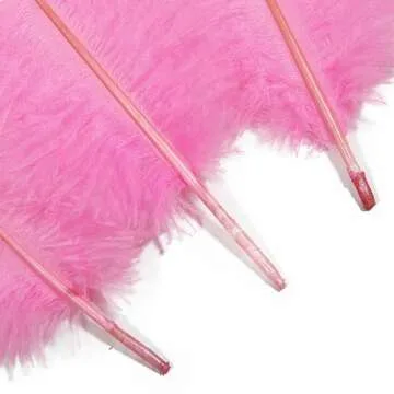 VONMXVTE Ostrich Feathers Bulk - 12Pcs 12-14inch Large Boho Feathers for Vase，Wedding Party Centerpieces and Home Decorations (Rose)