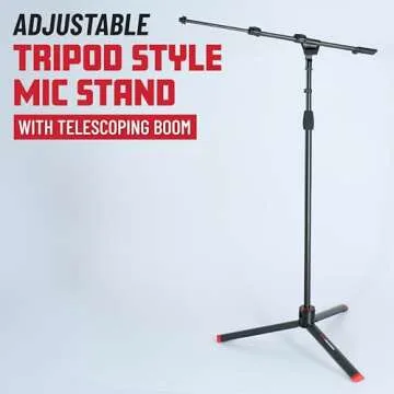 Gator Frameworks Tripod Mic Stand with Boom - Durable & Adjustable