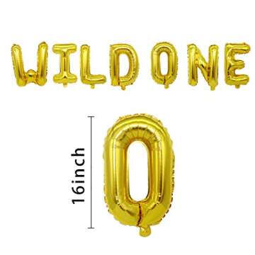 16" Wild One Birthday Balloons for Baby Parties
