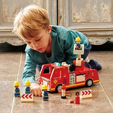 Tender Leaf Toys Fire Engine - Wooden Kids Toy Truck
