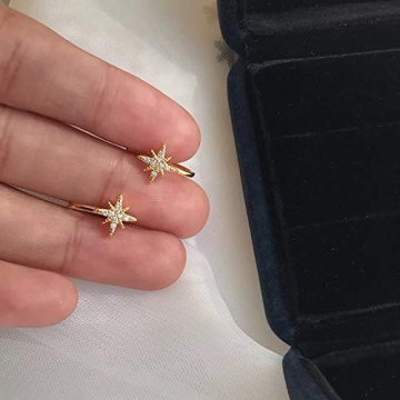 Stylish Non-Piercing Star Cuff Earrings with Sparkle