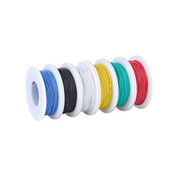 TUOFENG 30 AWG Wire,30 Gauge Silicone Wire 6 Colors 66ft/20m Each Spool,60V Flexible Electrical Wire...