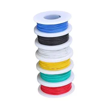 TUOFENG 30 AWG Wire,30 Gauge Silicone Wire 6 Colors 66ft/20m Each Spool,60V Flexible Electrical Wire with Tinned Copper, Hook up Wires for Breadboard/DIY/Battery