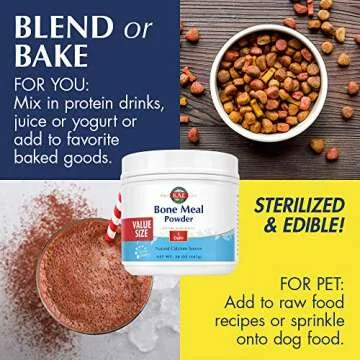 KAL Bone Meal Powder | Sterilized & Edible Supplement Rich in Calcium, Phosphorus, Magnesium | for Bones, Teeth, Nerves, Muscular Function (20oz)