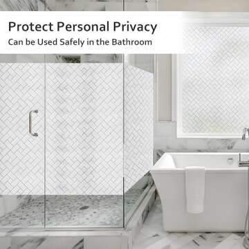 Coavas Non-Adhesive Frosted Glass Window Film for Privacy & Light Control, 17.5" x 78.7"