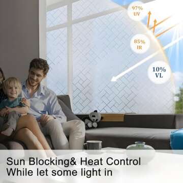 Coavas Frosted Glass Window Film for Privacy & Light Control