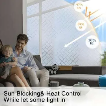 Coavas Frosted Glass Window Film for Privacy & Light Control