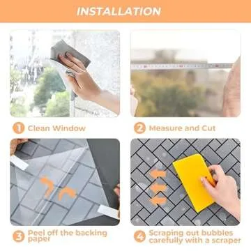 Coavas Frosted Glass Window Film for Privacy & Light Control