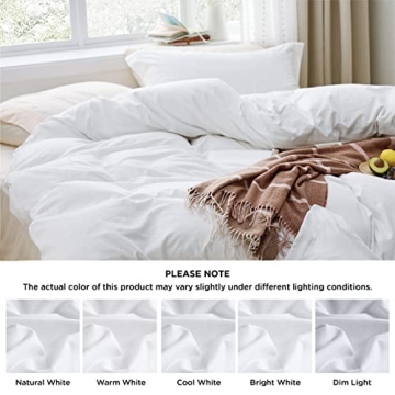 Bedsure White Duvet Cover Queen Size for Ultimate Comfort