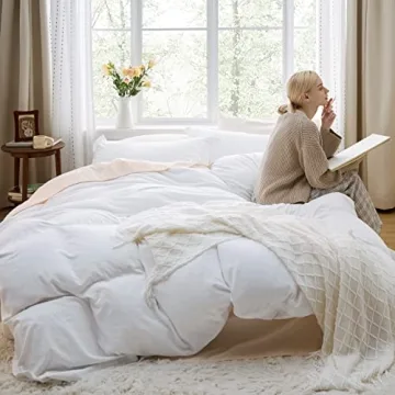 Bedsure White Duvet Cover Queen Size for Ultimate Comfort