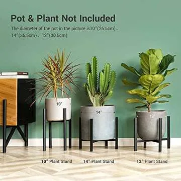 Mkono Mid Century Plant Stands - Stylish Indoor Display