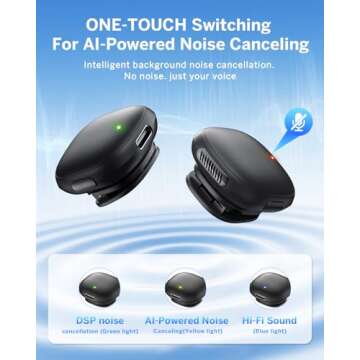WEWAHIVER Mini Wireless Lavalier Microphone with Noise Cancelling & Charging Case