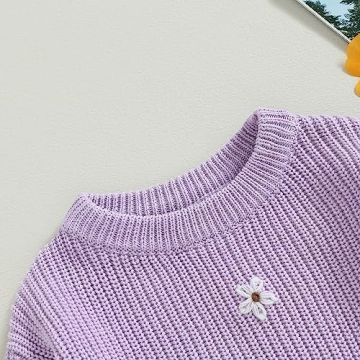 Floral Embroidery Baby Girl Sweater Warm Winter Wear