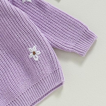 Floral Embroidery Baby Girl Sweater Warm Winter Wear