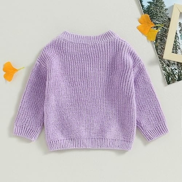 Floral Embroidery Baby Girl Sweater Warm Winter Wear