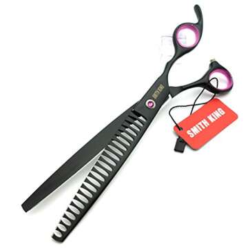 8.0 inches Professional Dog Grooming Scissors Set Straight & thinning & Curved & chunkers 4pcs in 1 Set (with Comb)