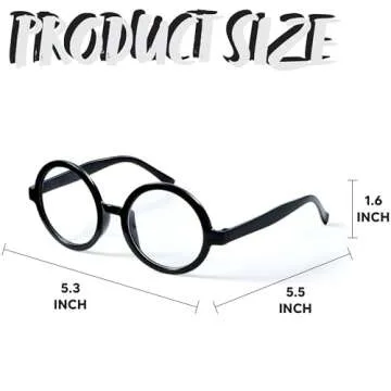 Spooktacular Creations Halloween Wizard Glasses，Wizard Round Glasses Costume Glasses, Halloween Black Circle Glasses Eyeglasses for Halloween Kids & Adults Costume Accessory Party Favor