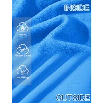 MAGCOMSEN Women's Half Zip Pullover Fleece Quarter Zip Hooded Sweatshirt Athletic Running Gym Hoodies Casual Ice Blue,S