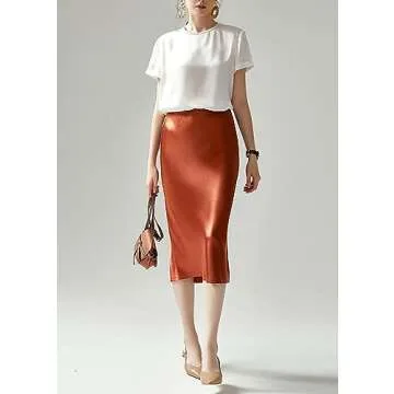 Keasmto Brown Midi Skirt for Women - Elegant and Stylish