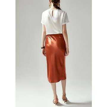 Keasmto Brown Midi Skirt for Women - Elegant and Stylish