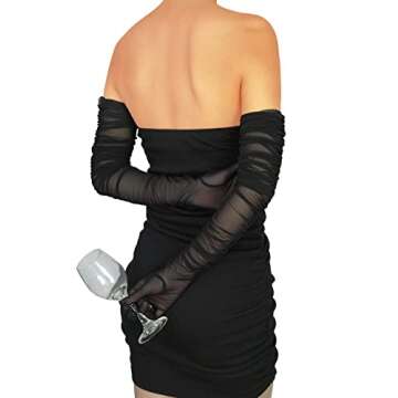 XXDingbs Women's Sexy Sheer Gloves Mesh Tulle Super Long Gloves Opera Christmas Costume Party Dance ...