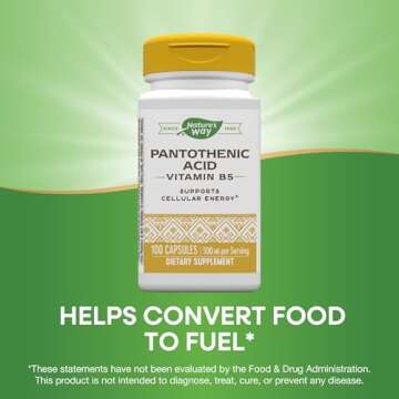 Nature's Way Pantothenic Acid for Cellular Energy Boost