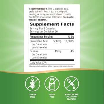 Nature's Way Pantothenic Acid for Cellular Energy Boost