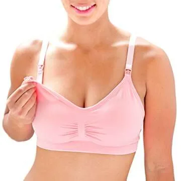 Nursing Bras (3 Pack) One-Hand Access, Adjustable Shoulder Straps, Easy Drop Cups for Motherhood Breastfeeding; Includes Reusable Bamboo Nursing Pads and Bra Extenders