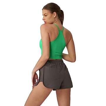 Attifall Ribbed Crop Tank Top - Seamless Racerback Style