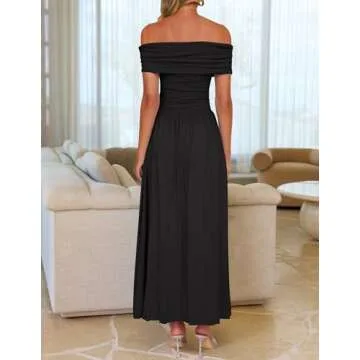ZESICA Women's Stylish Off The Shoulder Maxi Dress