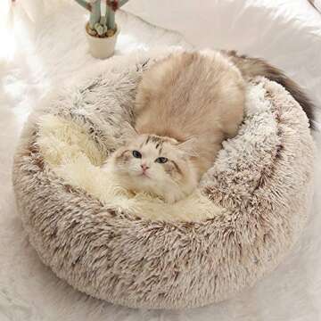 Soft Plush Hooded Cat Bed for Dogs & Cats - KWEWIK