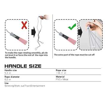 Powerfeng Jump Rope Speed Skipping: Women Jumprope for Fitness Workout & Crossfit - Adult & Kids Adjustable Skipping Rope for Exercise - Boxing Jumping Rope Training Gym Indoor Outdoor