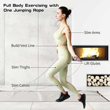 Powerfeng Jump Rope Speed Skipping: Women Jumprope for Fitness Workout & Crossfit - Adult & Kids Adjustable Skipping Rope for Exercise - Boxing Jumping Rope Training Gym Indoor Outdoor