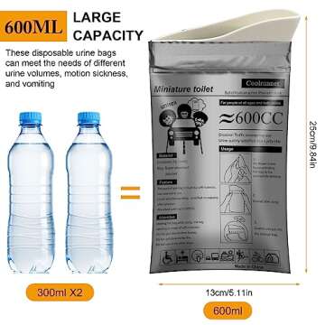 Coolrunner Disposable Urine Bags,8/12/20/24 Pack Camping Pee Bags, Disposable Urinals Vomit Bags for...