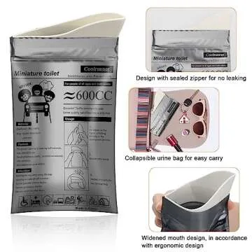 Coolrunner Disposable Urine Bags,8/12/20/24 Pack Camping Pee Bags, Disposable Urinals Vomit Bags for Travel Urinal Toilet Traffic Jam Emergency Portable Toilet Bee Bag for Men Women Kids Patient
