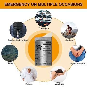 Coolrunner Disposable Urine Bags,8/12/20/24 Pack Camping Pee Bags, Disposable Urinals Vomit Bags for Travel Urinal Toilet Traffic Jam Emergency Portable Toilet Bee Bag for Men Women Kids Patient