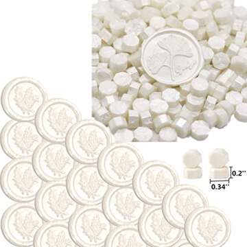 400 Pcs Wax Seal Beads, Pearl White Sealing Wax Beads for Elegant Invitations and Gift Wrapping