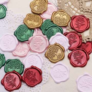 400 Pcs Pearl White Octagon Wax Seal Beads for Events